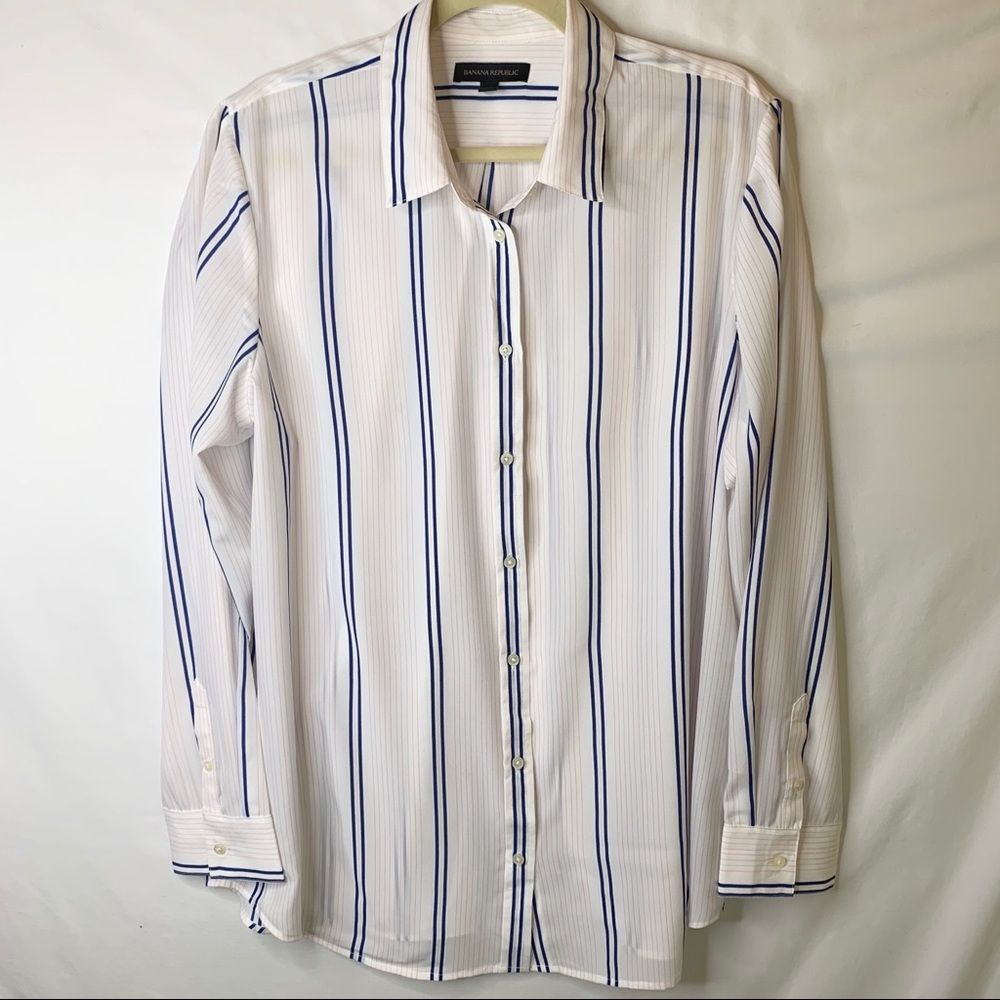 Banana Republic Striped Blouse XL